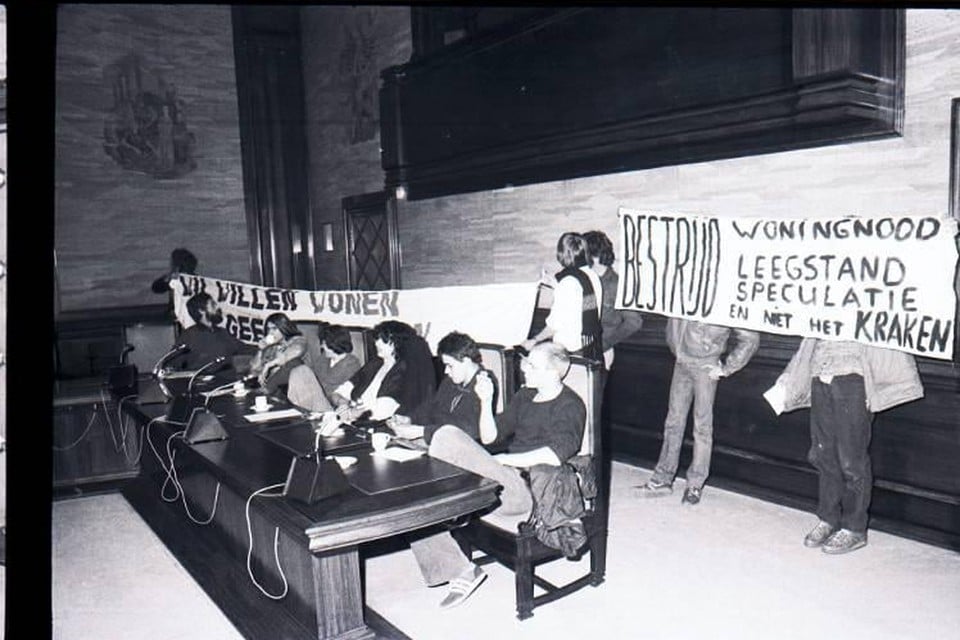 Woningnoodprotest in 1981.