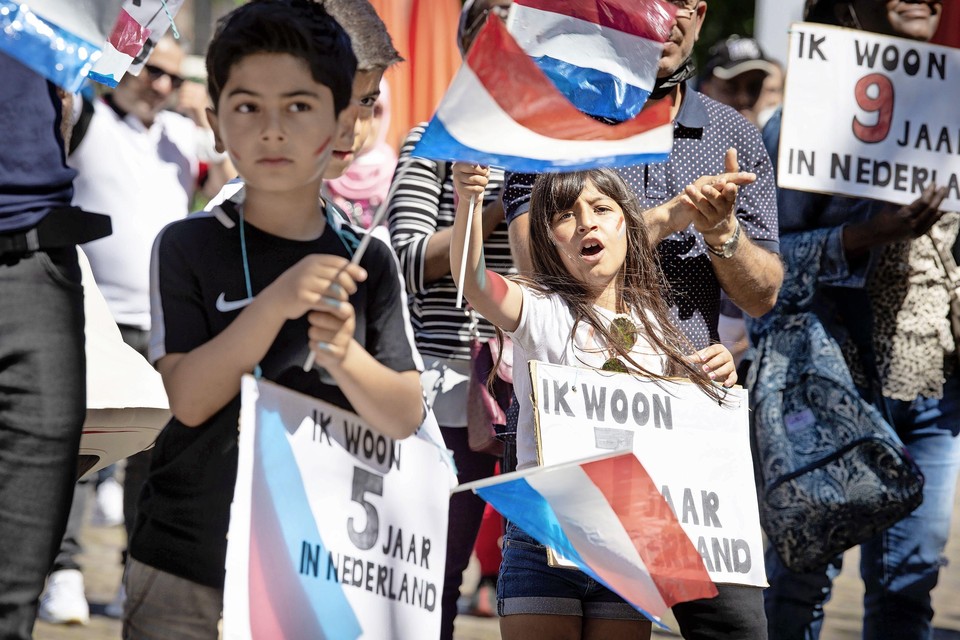 Demonstratie in Den Haag, voor het kinderpardon.