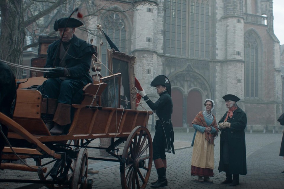 Er zijn voor ’Het verhaal van Nederland’ onder meer scènes gefilmd op de Hooglandse Kerkgracht in Leiden.