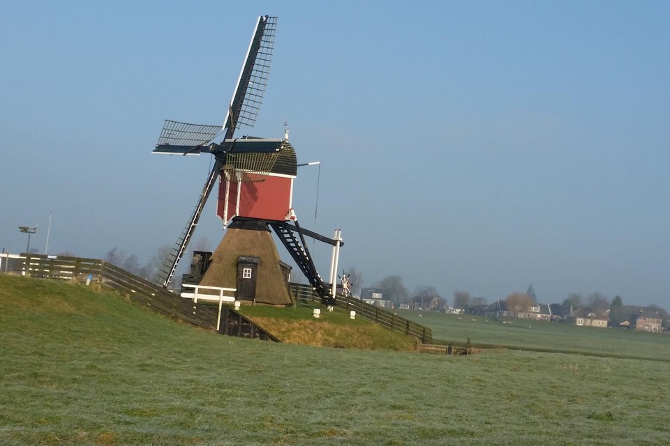 Een van de ’hulpgemalen’ in de polder: de molen aan de Doespolderweg bij Hoogmade.
