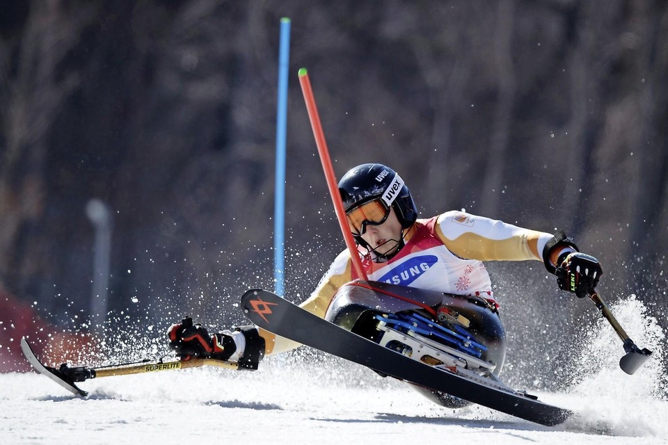 Jeroen Kampschreur tijdens de Paralympische Spelen van 2018 in Pyeongchang.