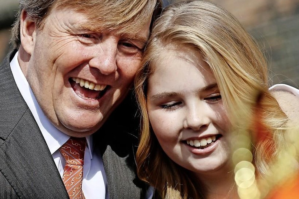 Koning Willem-Alexander en prinses Amalia tijdens Koningsdag.