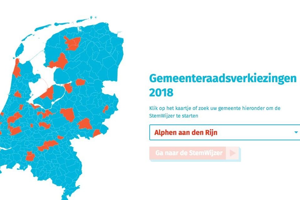 Burgers in Leiden, Katwijk en Alphen kunnen de StemWijzer invullen.
