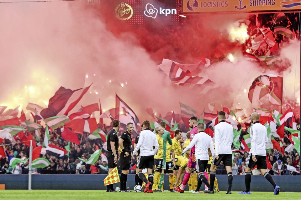 Vuurwerk in de Kuip, voorafgaand aan Feyenoord-IF Elfsborg vorige week.