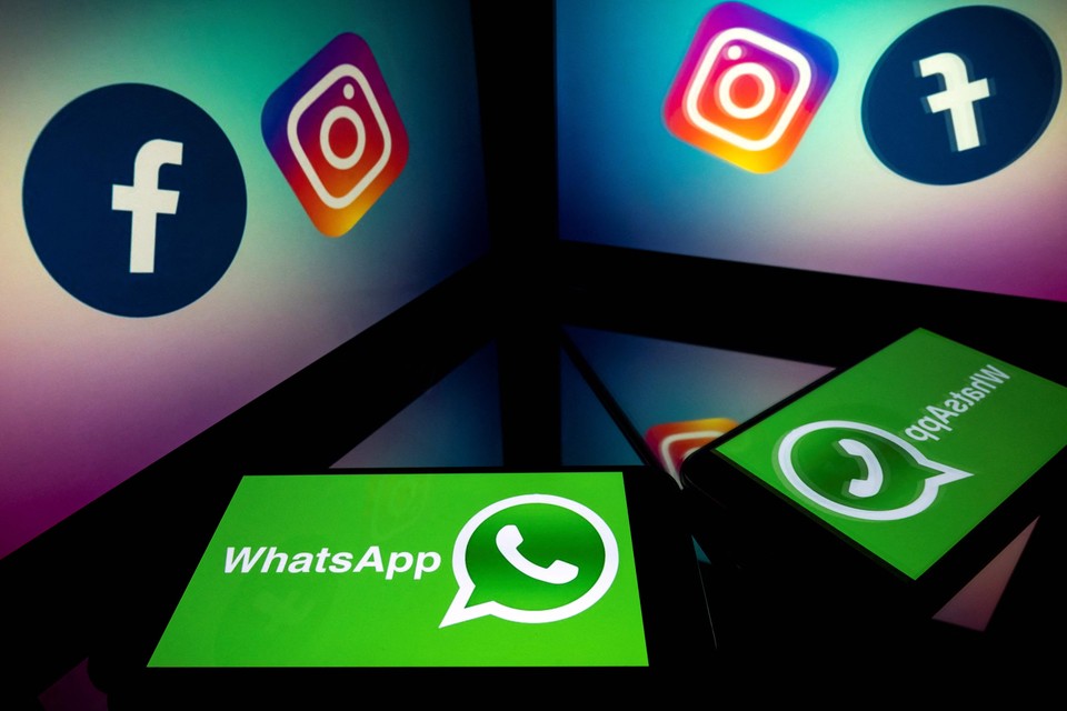 Logo’s van Facebook, Instagram en WhatsApp.