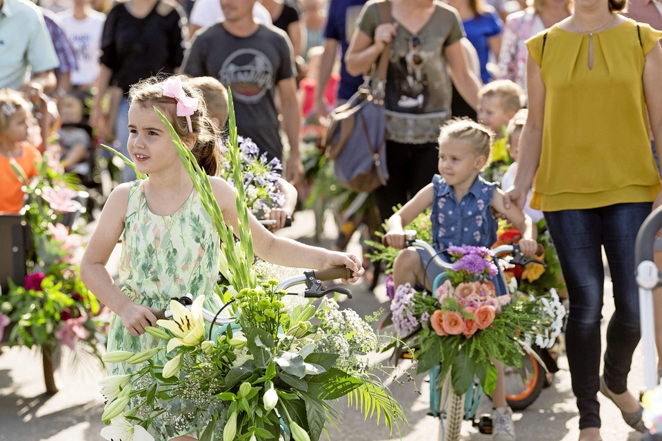 Kindercorso Rijnsburg in 2019, dit jaar gaat het onderdeel van de feestweek niet door