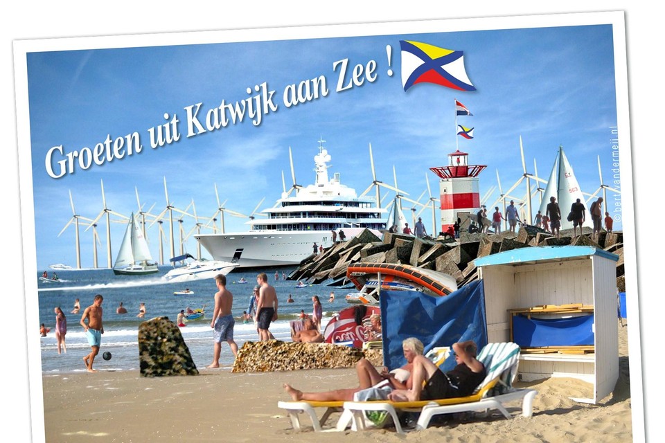 Ansichtkaart van toekomstig Katwijk.