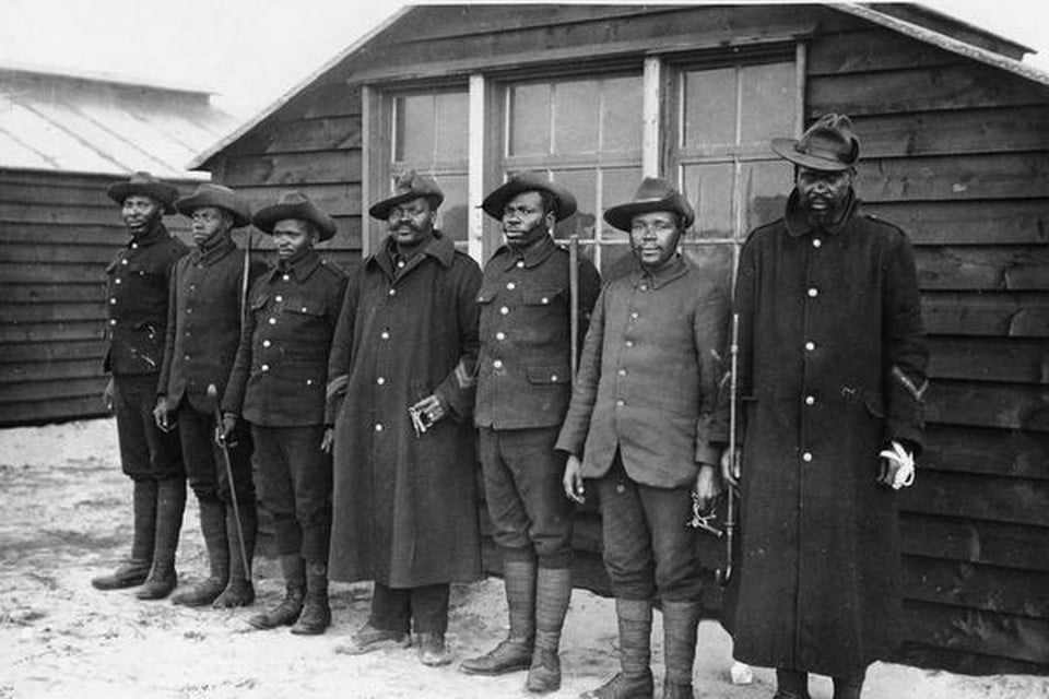 
Soldaten van het South-African Native Labour Corps.
