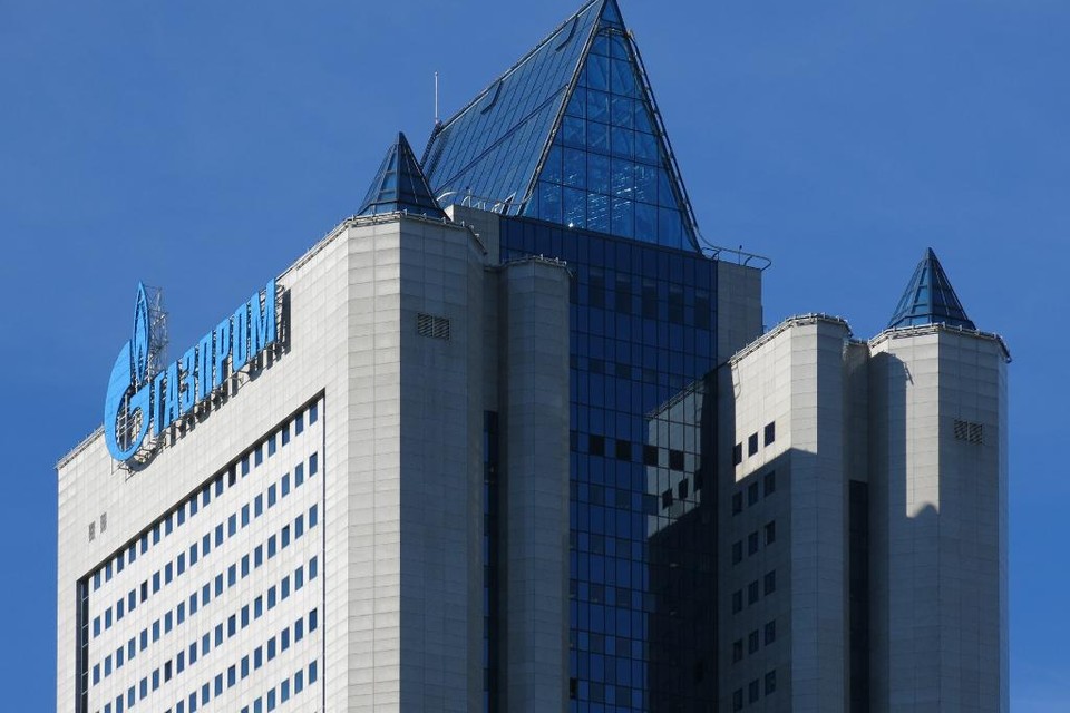 Het hoofdkwartier van Gazprom in Moskou.