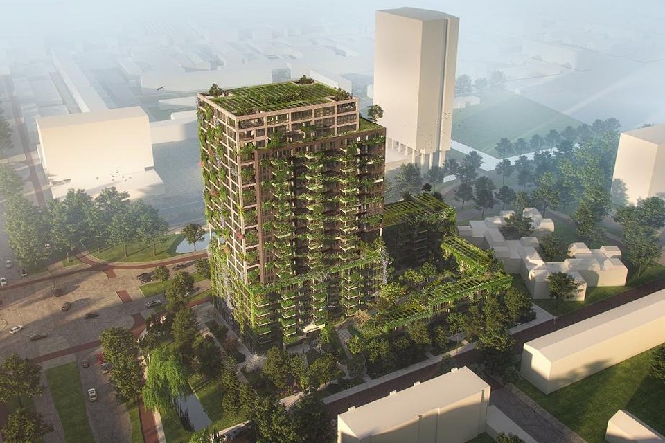 Het misschien wel 'groenste gebouw van Nederland' verrijst middenin  Leiden-Zuidwest | Leidschdagblad