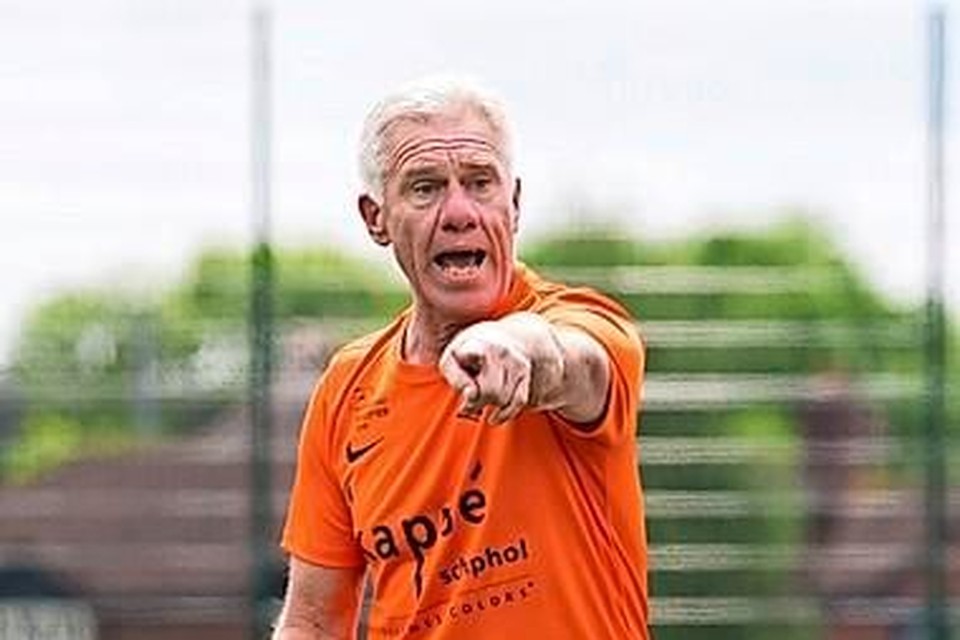 Wim Rijsbergen in actie tijdens het WK Walking Football 2018.
