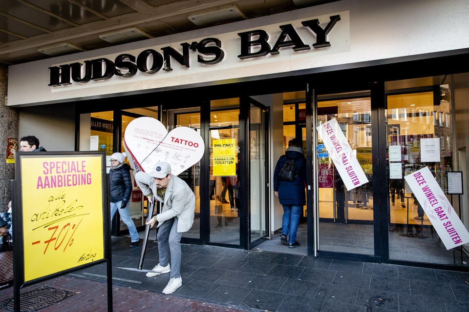 Alleen bij de opheffingsuitverkoop trok Hudson’s Bay veel klanten.